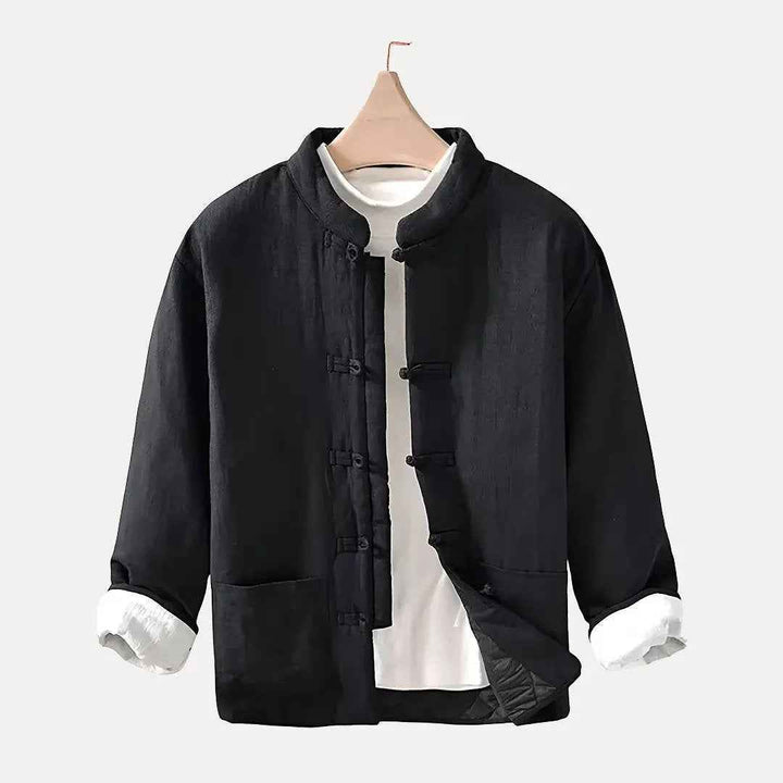 Men's Chinese Style Padded Jacket Black