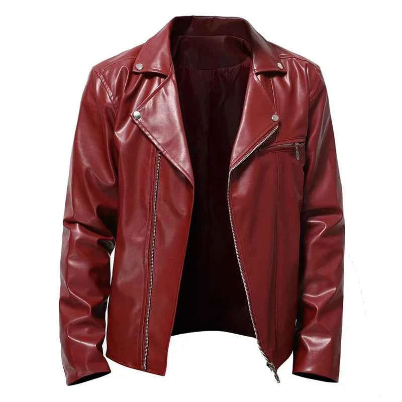 Men's Classic Biker Jacket Red