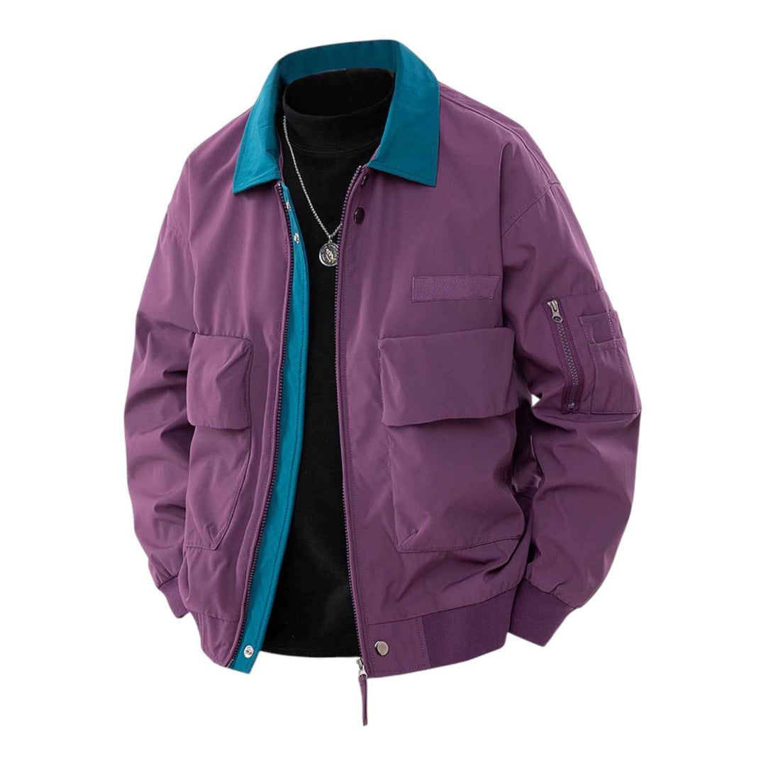 Men's Classic Bomber Jacket Purple