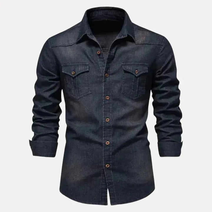 Men's Classic Button-Down Denim Shirt Navy