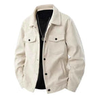 Men's Corduroy Textured Jacket Winter Essential Knitwear Beige