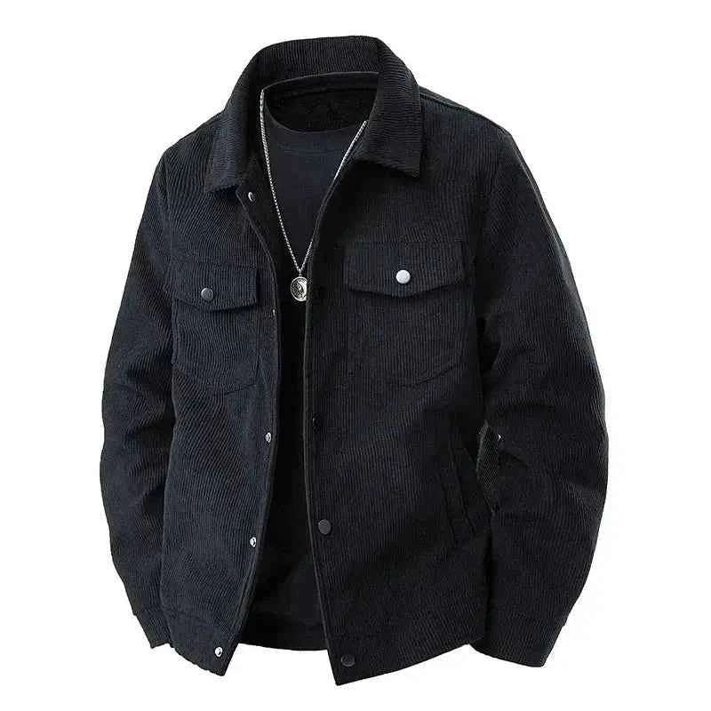 Men's Classic Corduroy Jacket - Timeless Style and Comfort Black