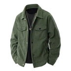 Men's Corduroy Textured Jacket Winter Essential Knitwear Army Green