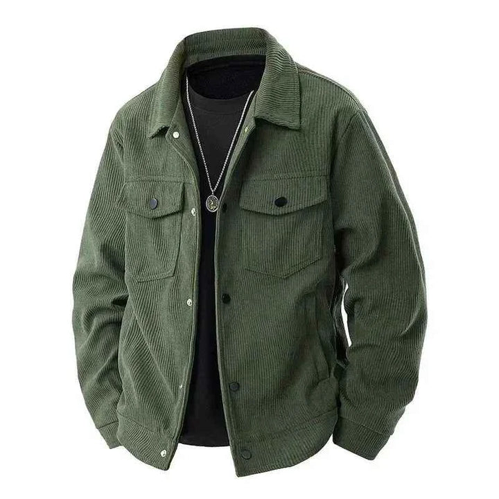 Men's Classic Corduroy Jacket - Timeless Style and Comfort Army Green