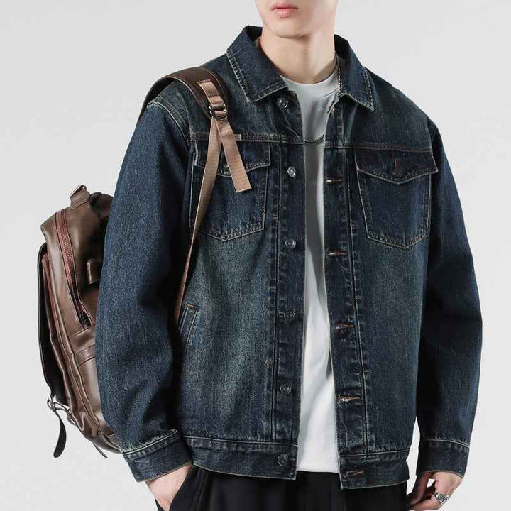 Men's Classic Denim Jacket Retro Blue