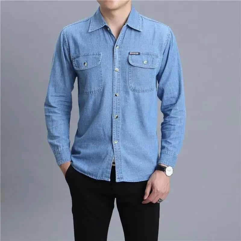 Men's Classic Denim Shirt Light Blue