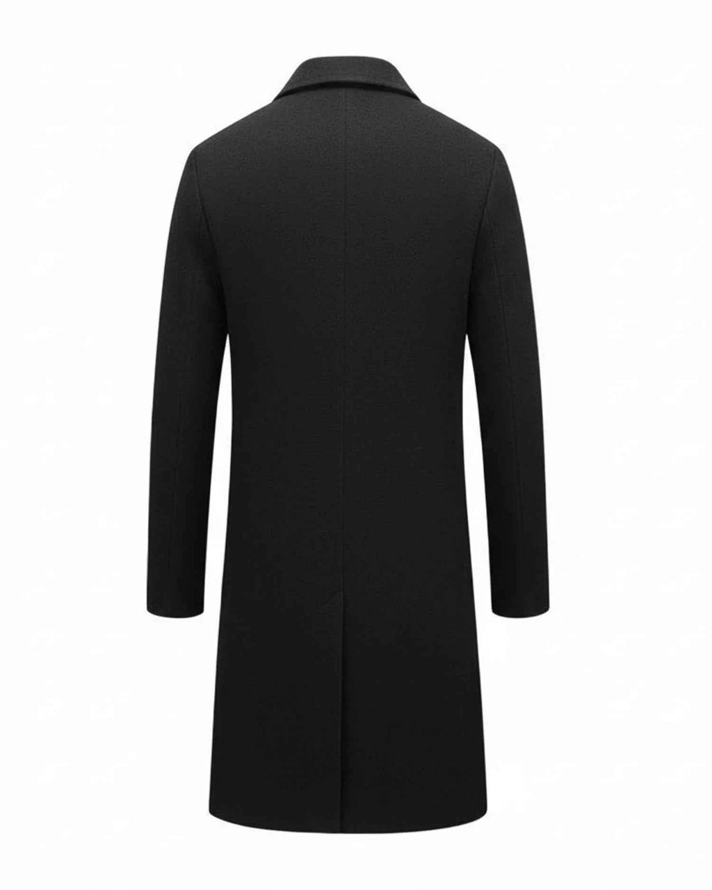 Men's Button-front Notch Lapel Solid Coat Winter Essential