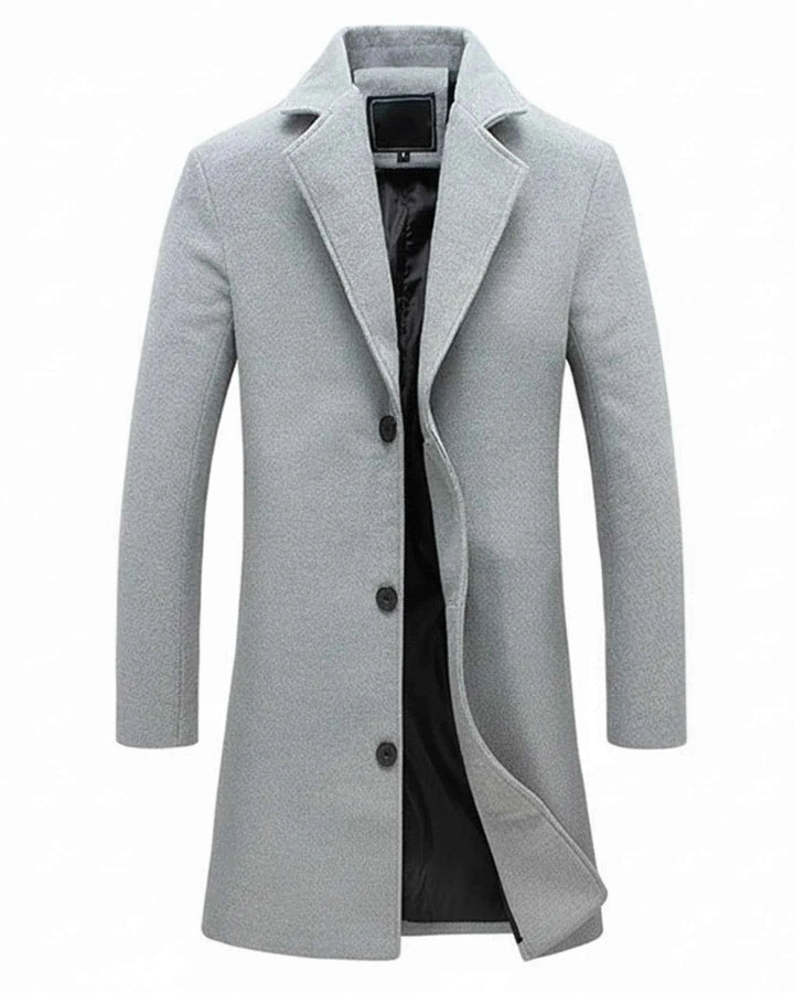 Men's Classic Formal Long Overcoat Grey