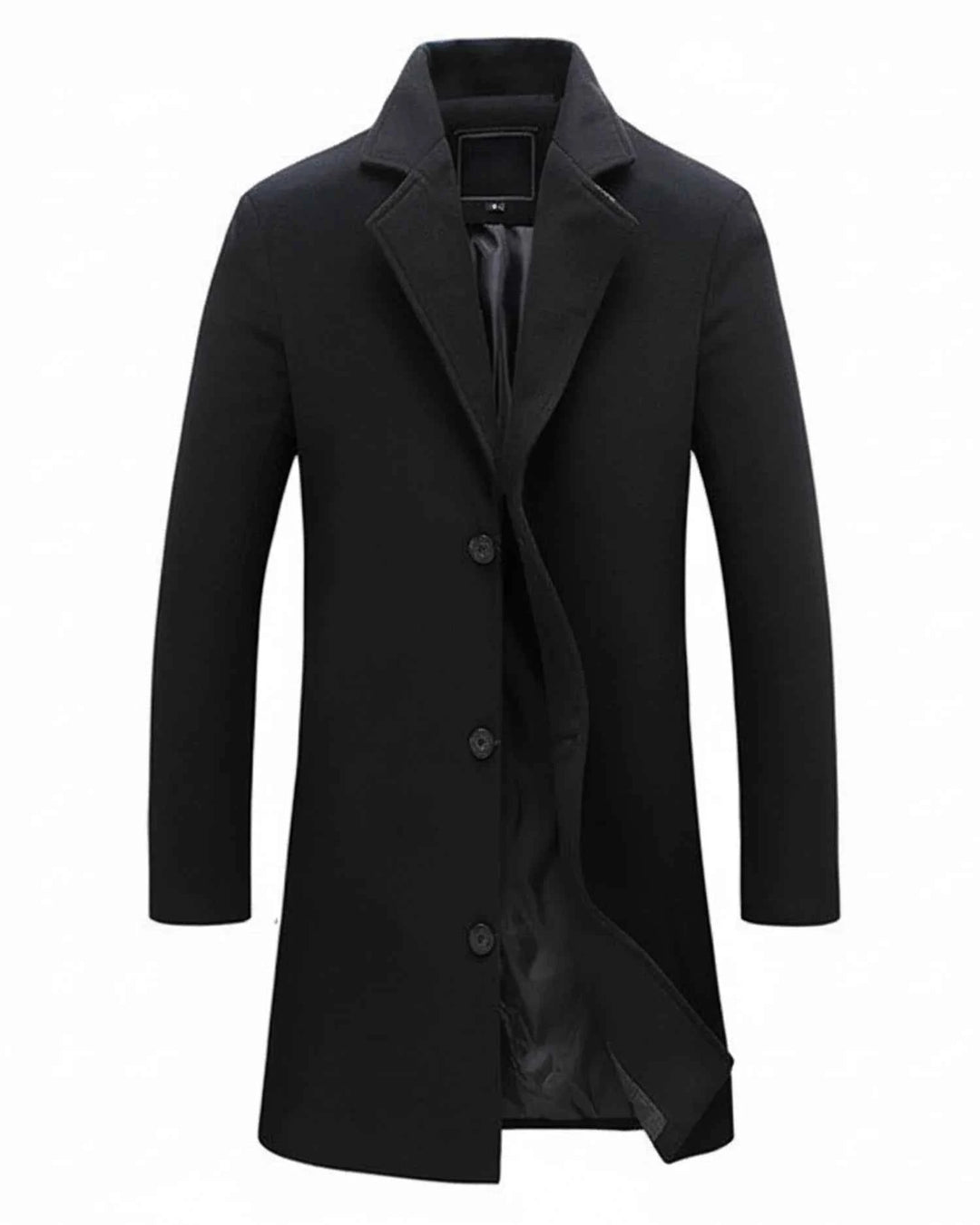 Men's Classic Formal Long Overcoat Black