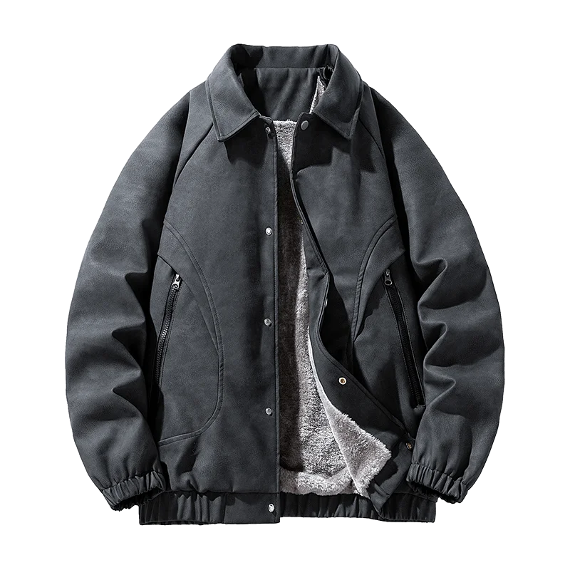 Men's Classic Harrington Leather Jacket Black