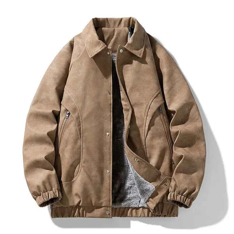 Men's Classic Harrington Leather Jacket Brown