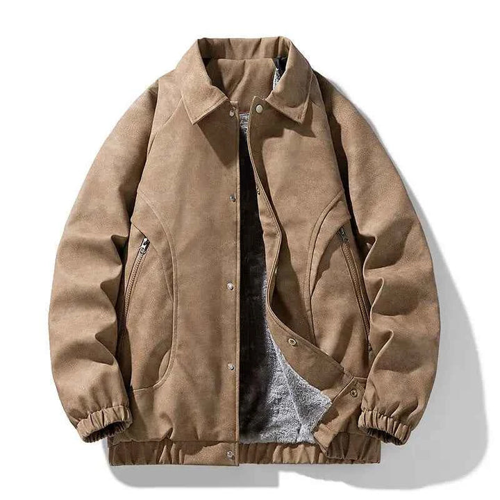 Men's Classic Harrington Leather Jacket Brown