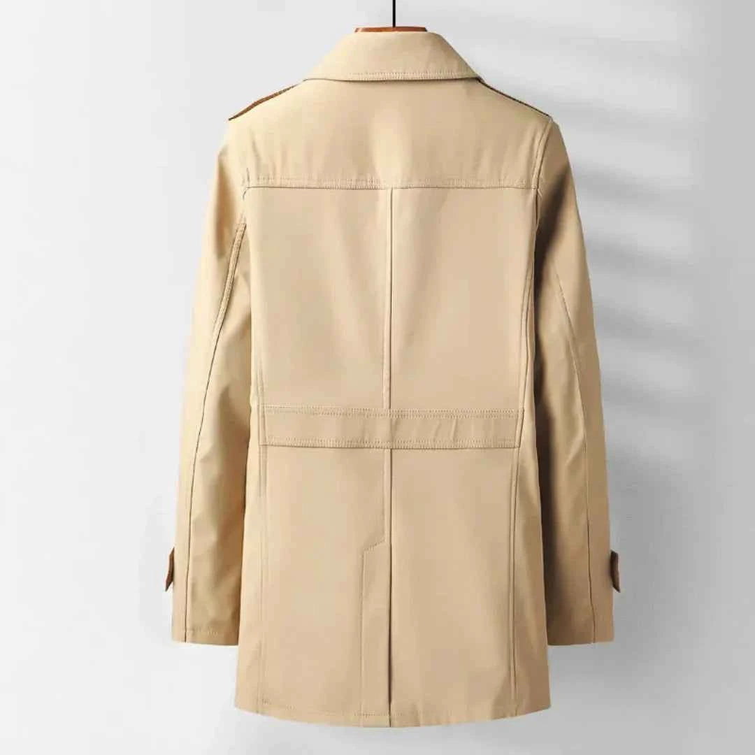 Men's Classic Mid-Length Trench Coat - Timeless Style & Versatility
