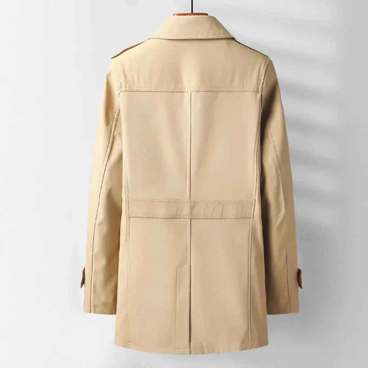 Men's Classic Mid-Length Trench Coat - Timeless Style & Versatility