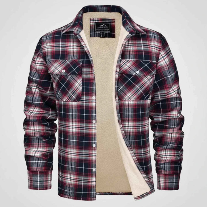 Men's Classic Plaid Flannel Jacket Red