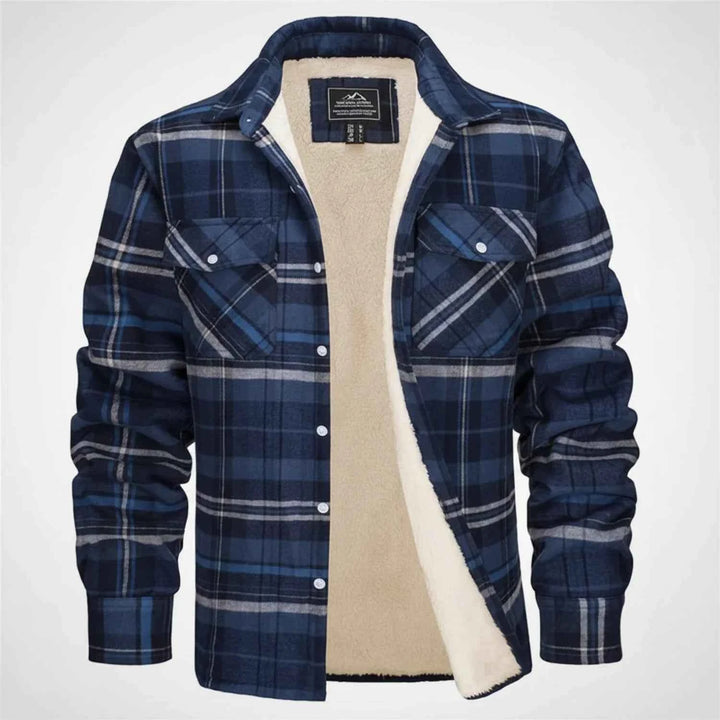Men's Classic Plaid Flannel Jacket Blue-Gray