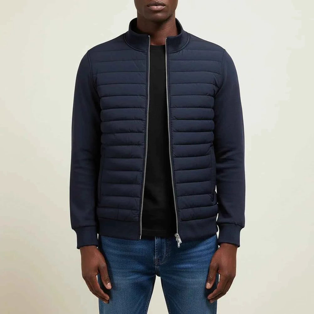 Men's Classic Puffer Bomber Jacket Navy Blue