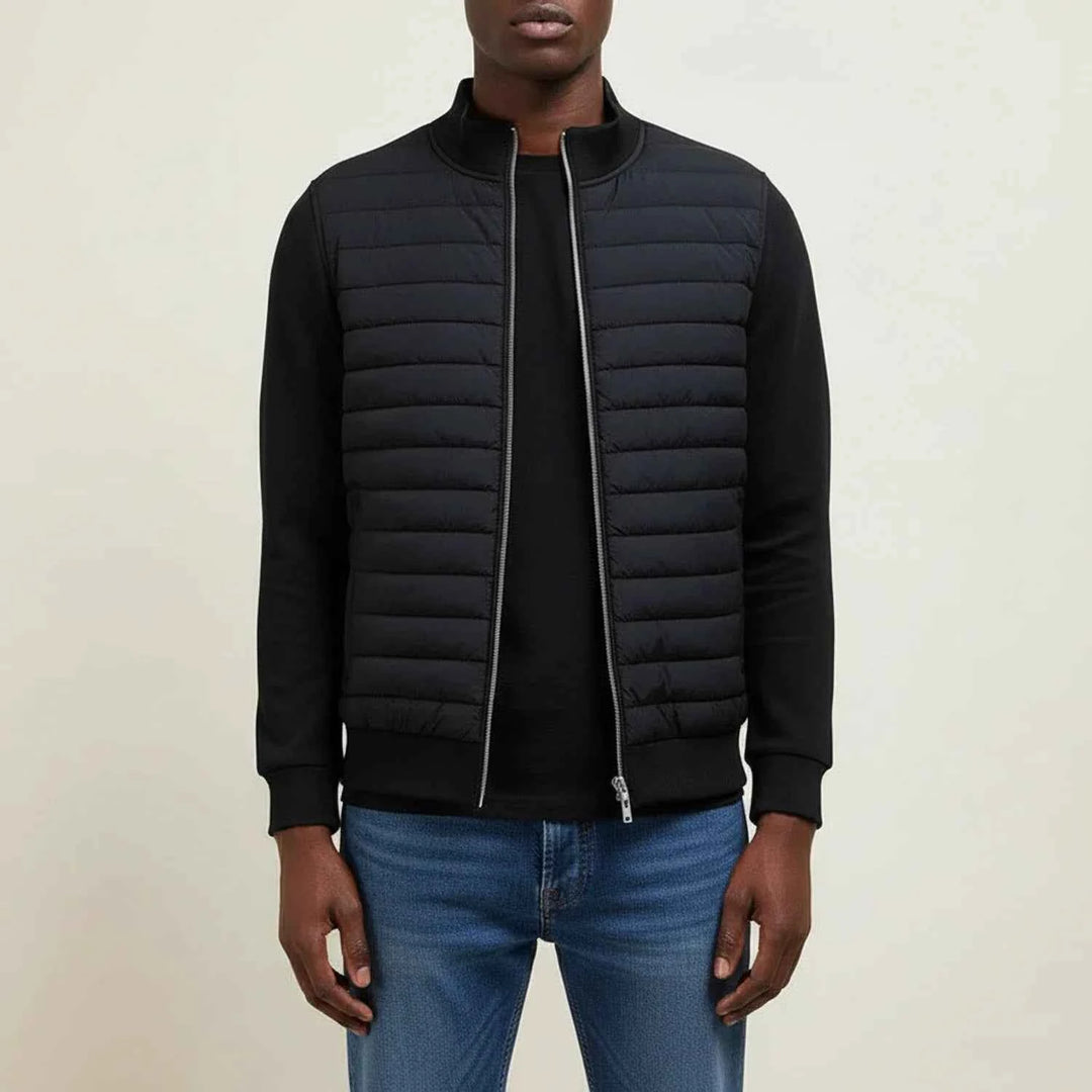 Men's Classic Puffer Bomber Jacket Black