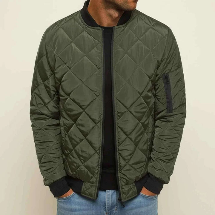Men's Classic Quilted Bomber Jacket Green