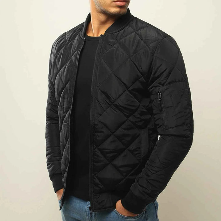 Men's Classic Quilted Bomber Jacket Black