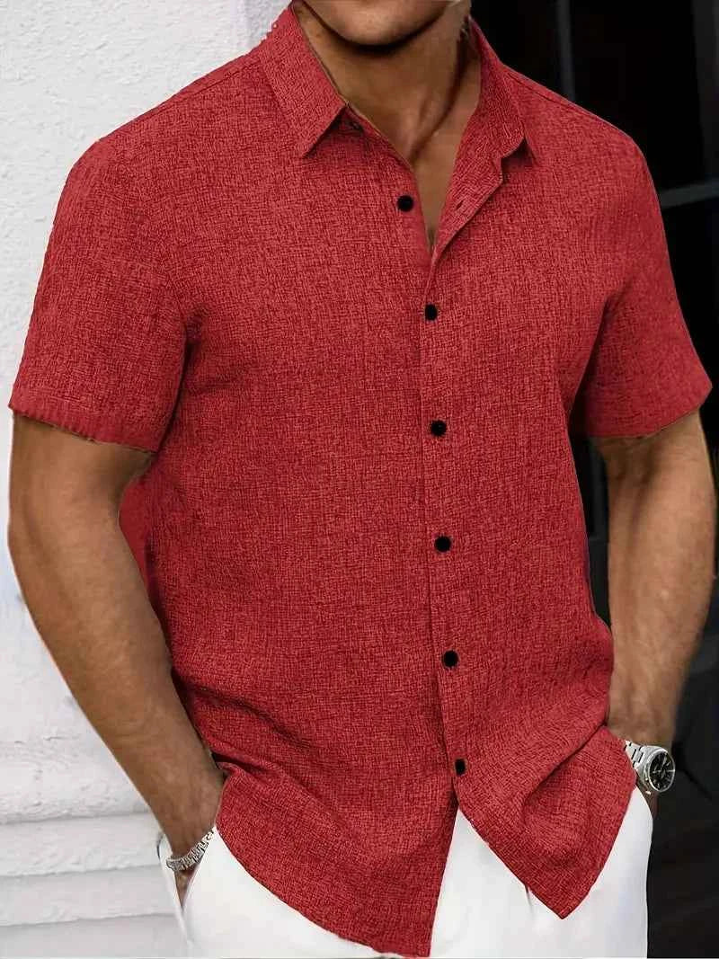 Men's Classic Short Sleeve Shirt Red