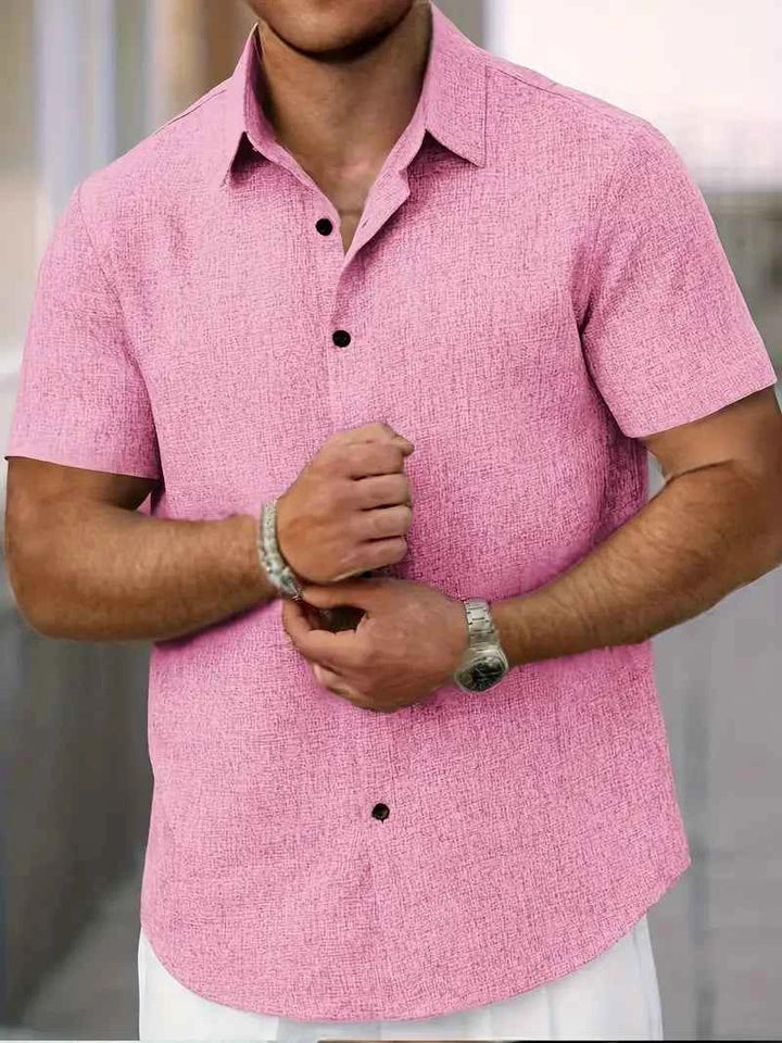 Men's Classic Short Sleeve Shirt Pink