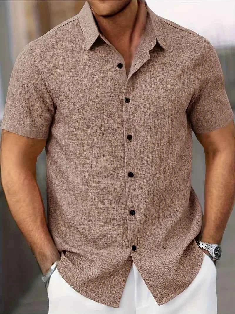 Men's Classic Short Sleeve Shirt Coffee