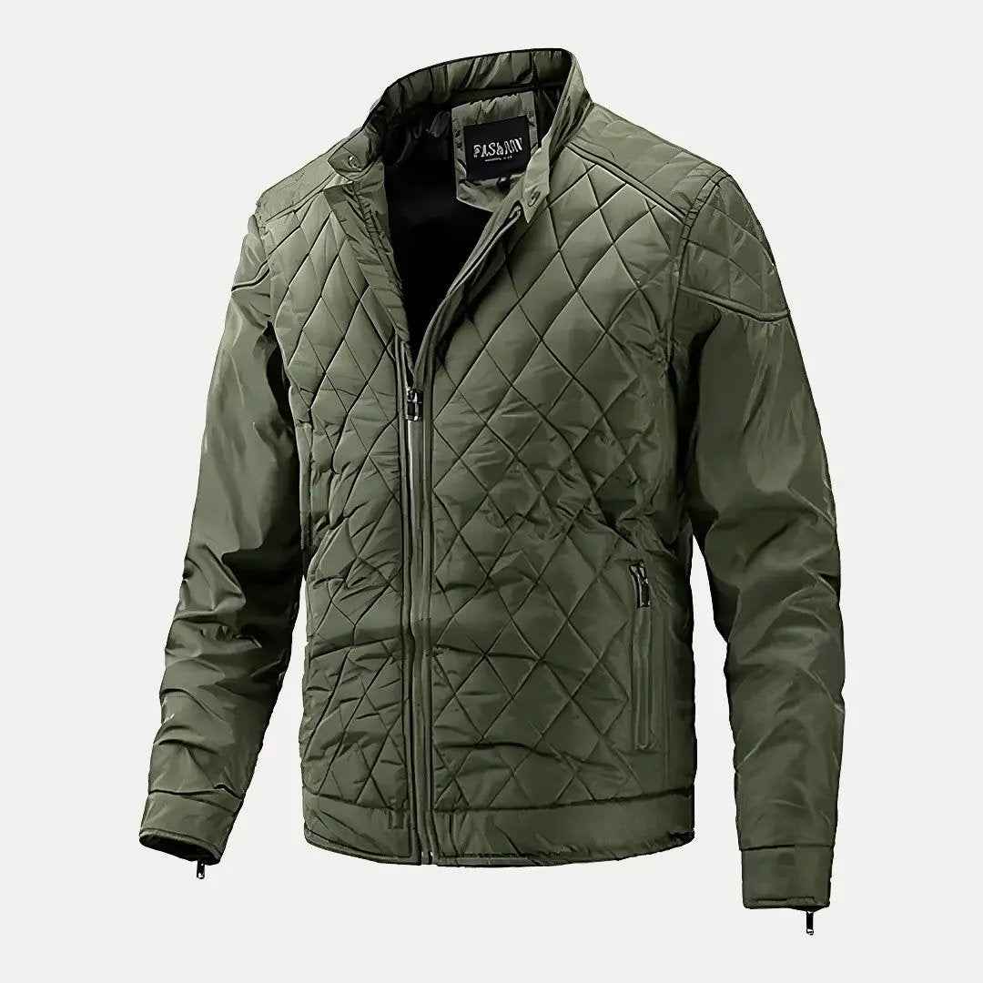 Men's Classic Stitched Cotton-Padded Jacket Army Green