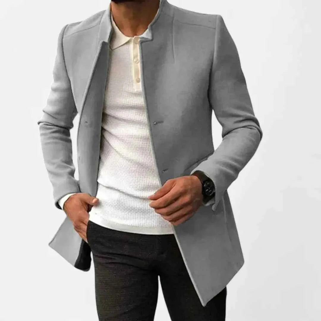 Men's Classic Tailored Overcoat Gray