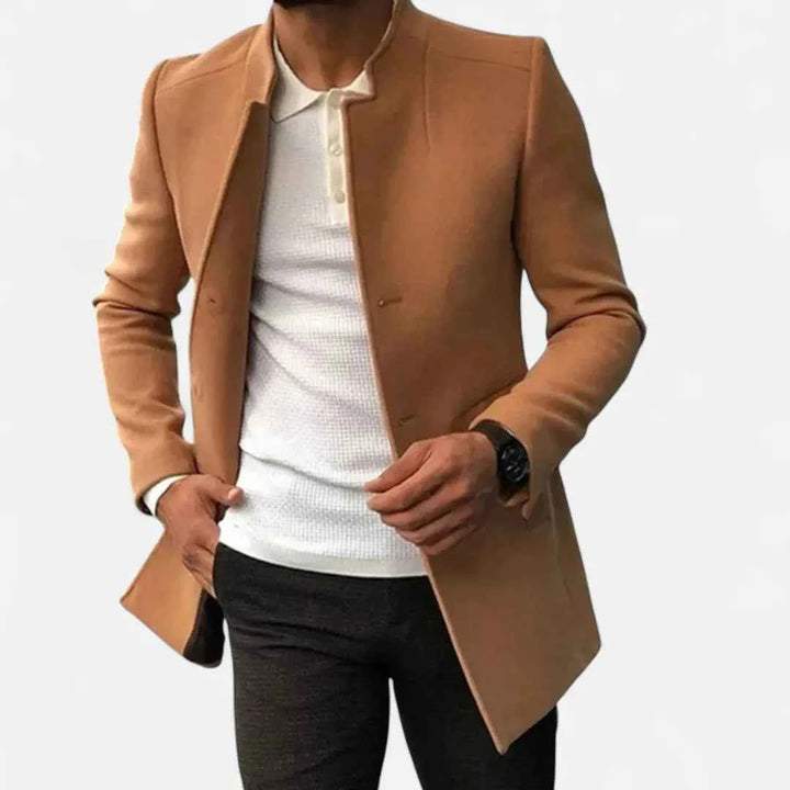 Men's Classic Tailored Overcoat Brown