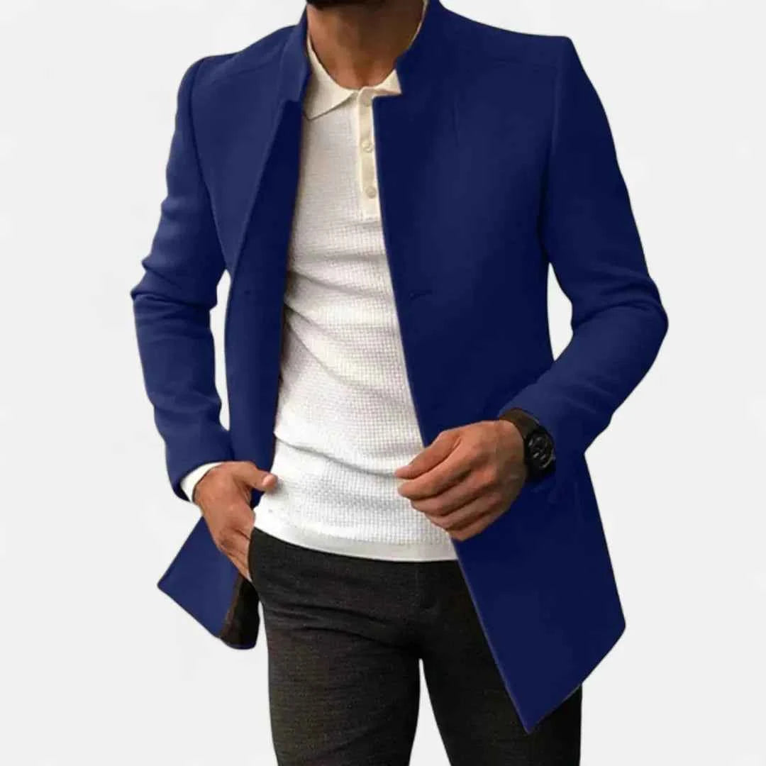 Men's Classic Tailored Overcoat Navy