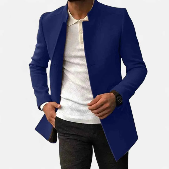 Men's Classic Tailored Overcoat Navy