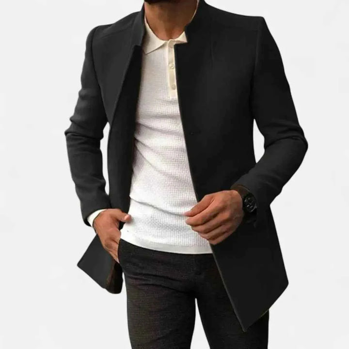 Men's Classic Tailored Overcoat Black