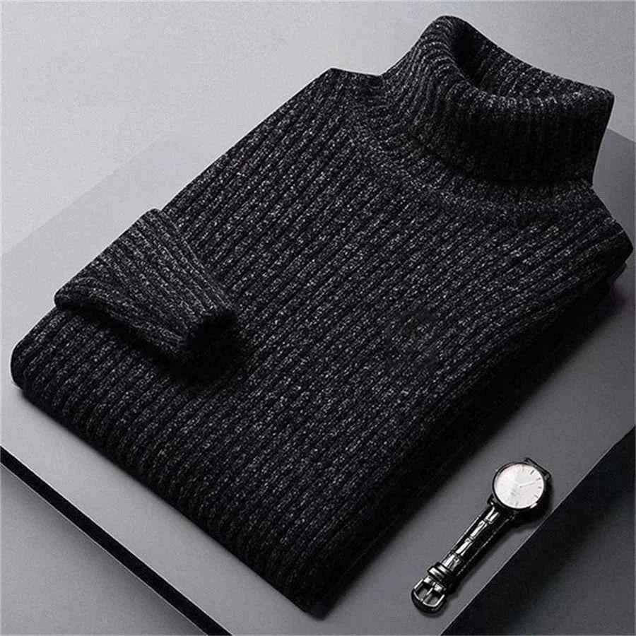 Men's Classic Turtleneck Sweater Dark Gray