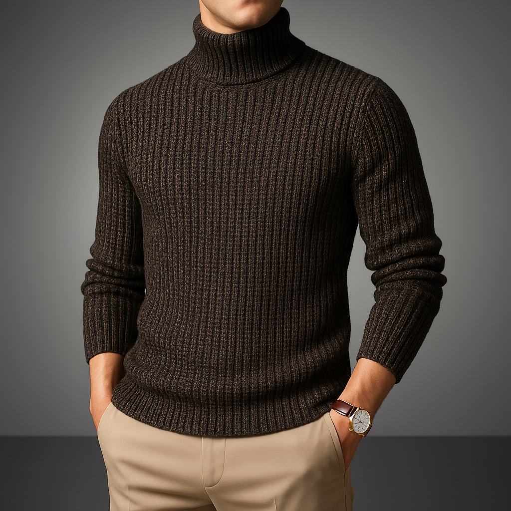 Men's Classic Turtleneck Sweater Gray