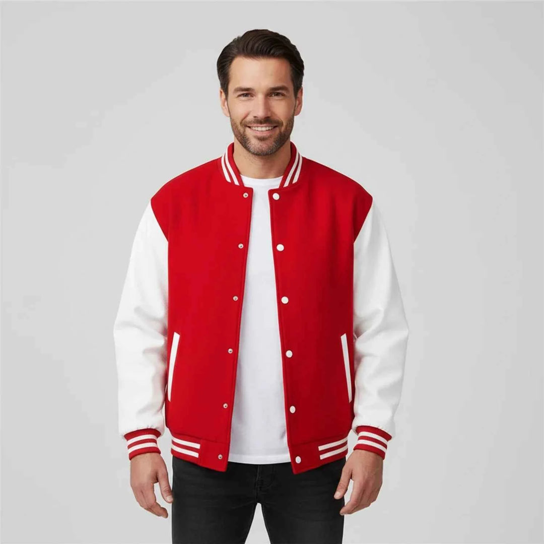 Men's Classic Varsity Jacket Red