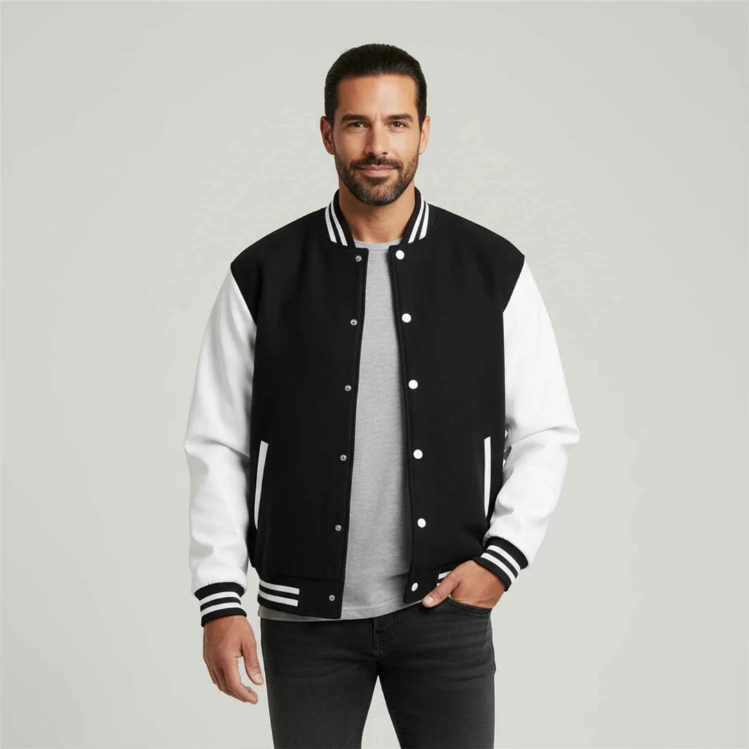 Men's Classic Varsity Jacket Black