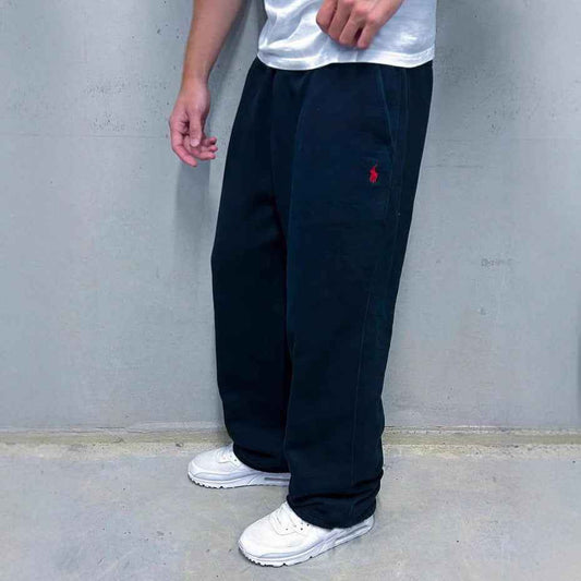Men's Classic Wool Sweatpants with Side Pockets Navy Blue