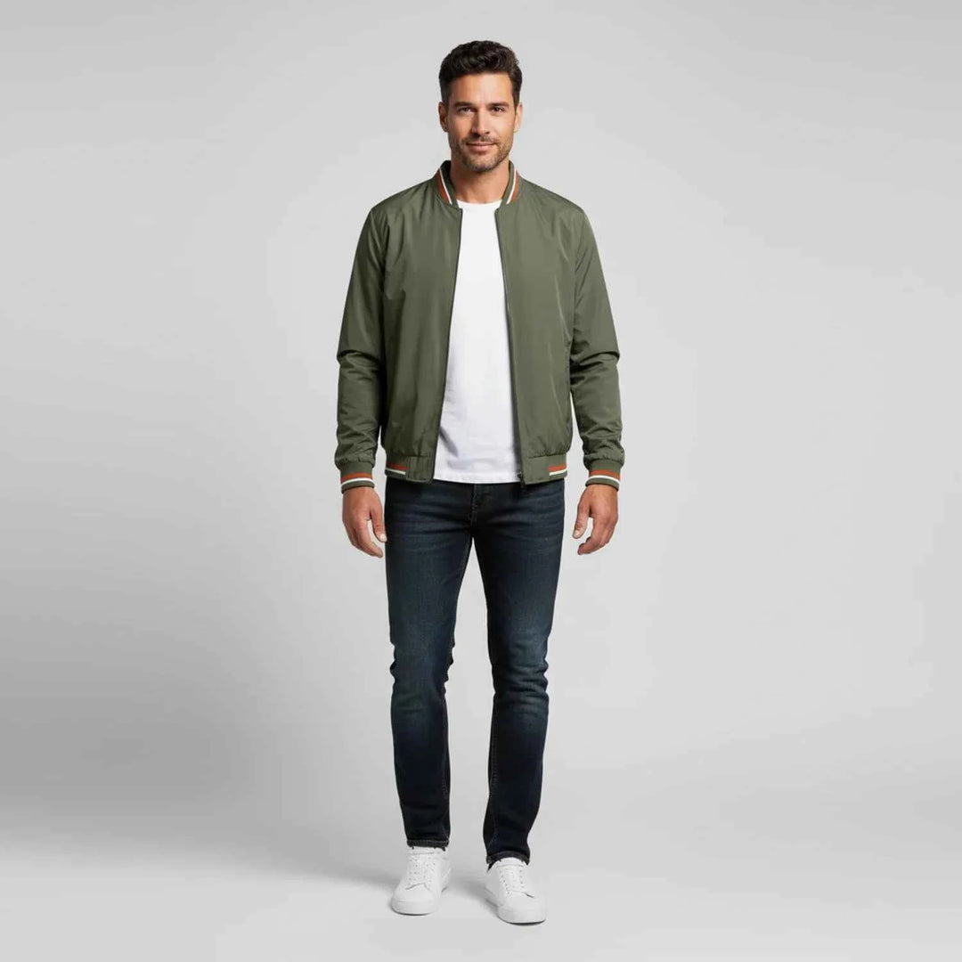 Men's Classic Zip-Up Bomber Jacket