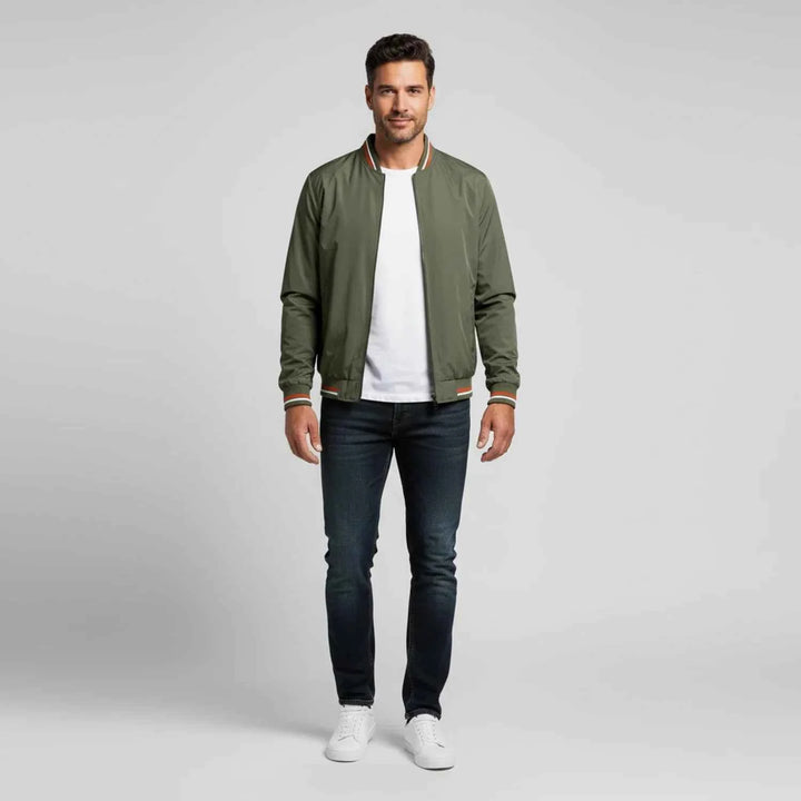Men's Classic Zip-Up Bomber Jacket