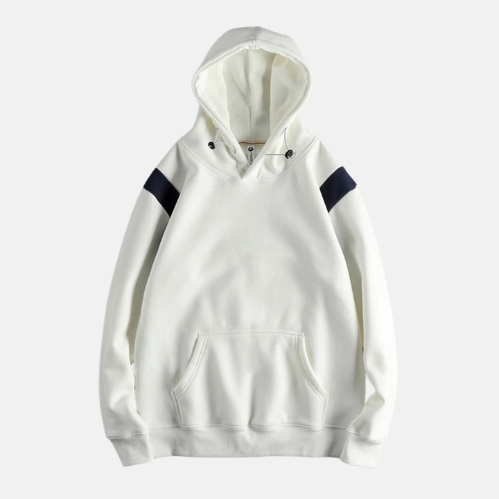 Men's Colorblock Oversized Hoodie with Drawstring White