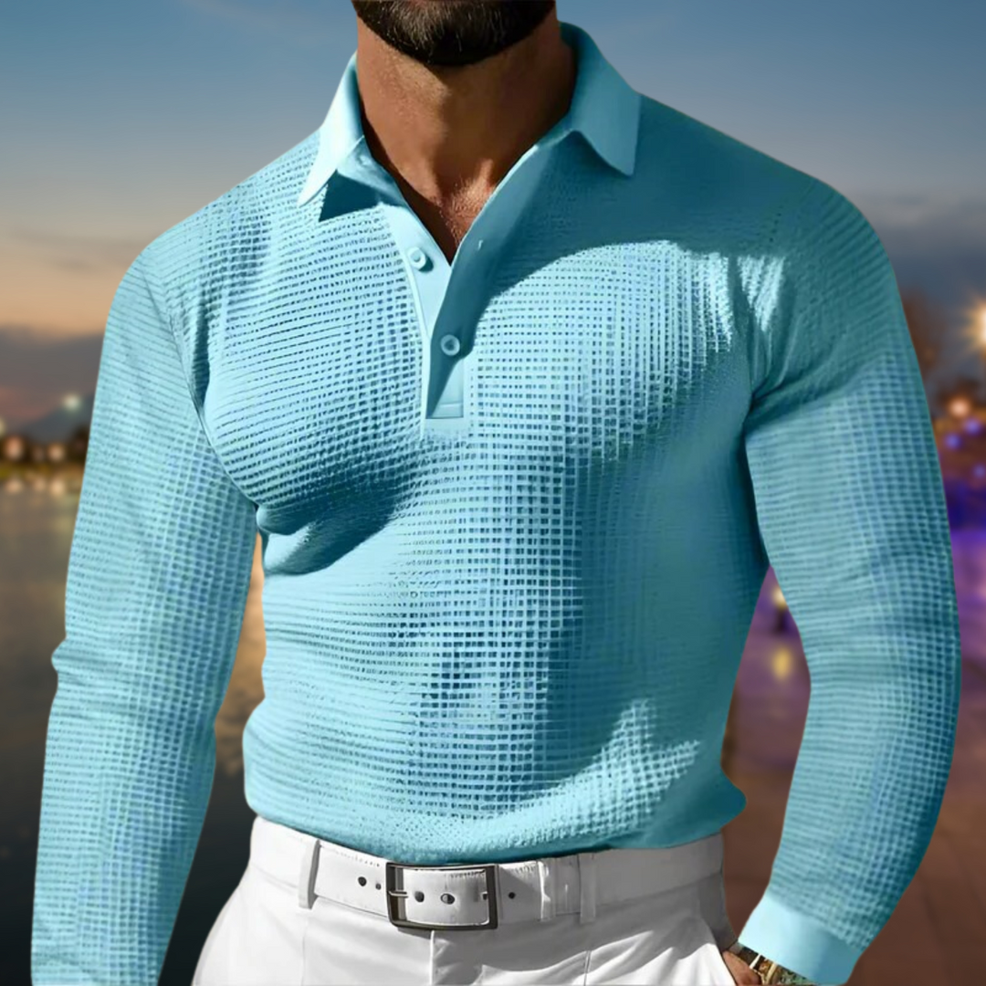 Men's Comfort Polo Sweater Light Blue