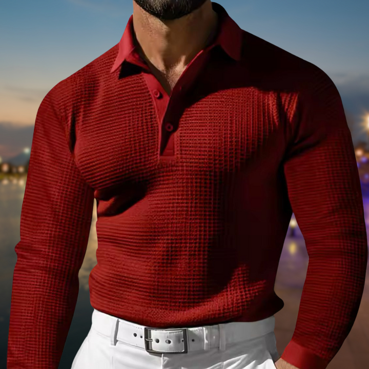 Men's Comfort Polo Sweater Red