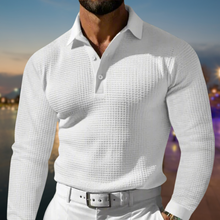 Men's Comfort Polo Sweater White
