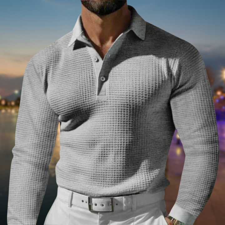 Men's Comfort Polo Sweater Grey