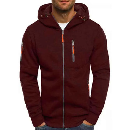 Men's Hoodie Pockets Black Winter Drawstring Gray Burgundy