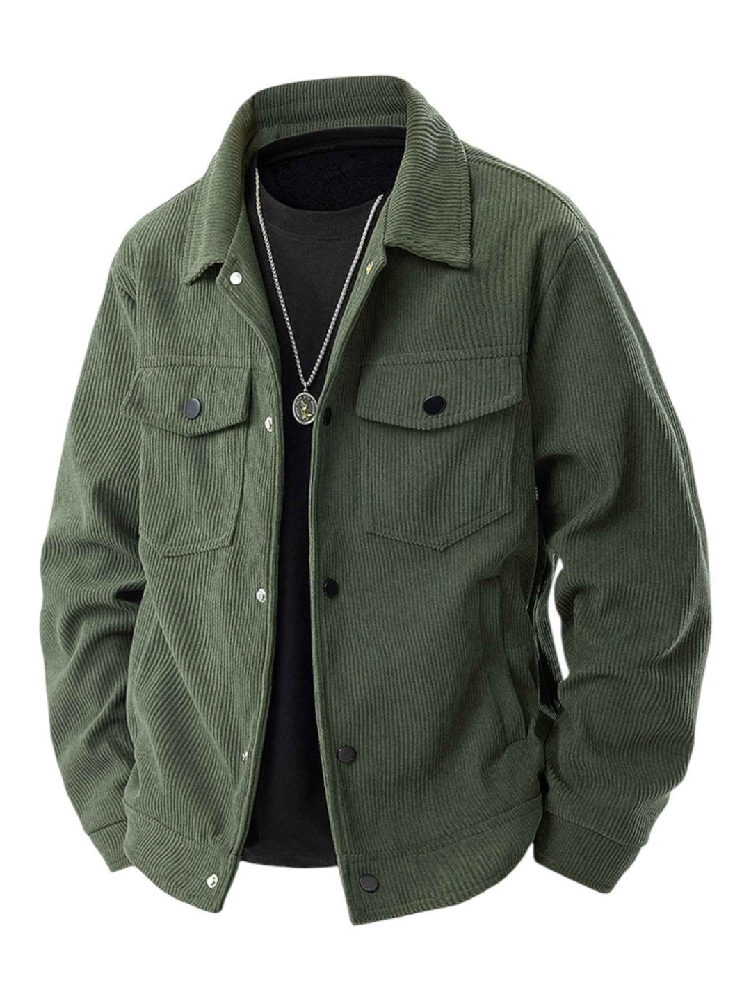 Men's Cord Jacket - Stylish and Versatile Outerwear Green