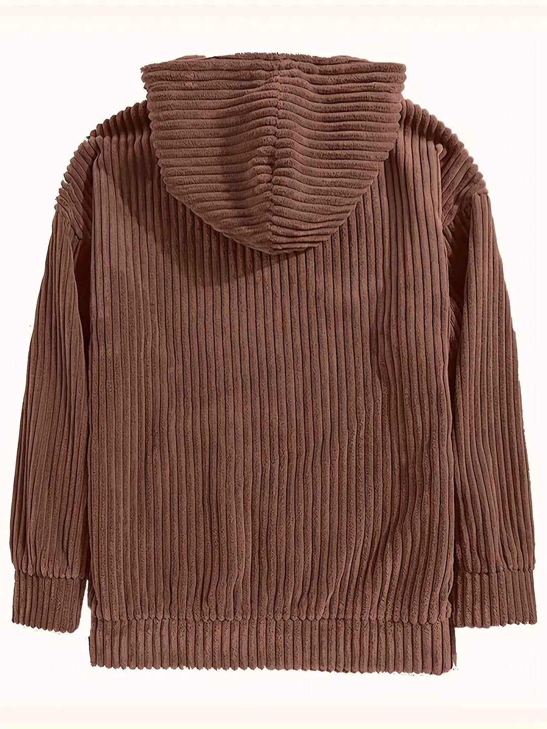 Men's Corduroy Hoodie Sweater – Relaxed Fit with Kangaroo Pocket