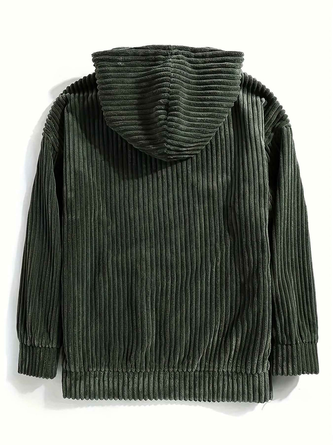 Men's Corduroy Hoodie Sweater – Relaxed Fit with Kangaroo Pocket
