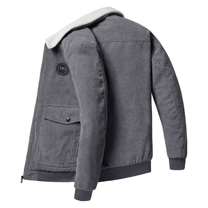 Men's Corduroy Jacket – Loose Fit with Wool Lining – Casual Style